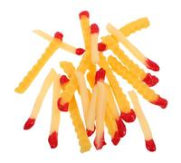 WOONEKY 20pcs Artificial French Fries Simulation Food Non Toxic PVC Lifelike Miniature Fast Food Models for Play Restaurant Display Photography Prop Party Decoration