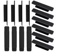 WOONEKY 20pcs Black Adhesive Cabinet Handles Self-Stick Door Pulls for Kitchen Cupboard, Drawer, Wardrobe and Sliding Window Furniture Handles