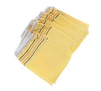 WOONEKY 20pcs Body Exfoliating Bath Gloves Shower Back Scrubber Mitts Yellow Red Stripes Rough Sponge Bath Towel