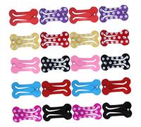 WOONEKY 20pcs Bone Shaped PET Hair Clips Alloy No-slip Dog Cat Hair Bows Barrette Mini Puppy Grooming Ponytail Holder for Small Medium Dogs Cats Daily Wear Cosplay Random Colour