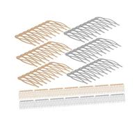 WOONEKY 20pcs DIY French Hair Side Combs Kit for Women Strong Hold Decorative Hairpins for Wedding Hair Clip Bridal Updo Bun Chignon Styling Accessories with Complete Crafting Materials