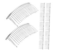 WOONEKY 20pcs Metal Hair Side Combs for Women Curved Silver Wire Veil Clips with Teeth Lightweight Comfortable Bridal Hair Pins Versatile Classic Styling Accessories