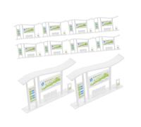 WOONEKY 20PCS Miniature City Bus Station Model Plastic Dollhouse Furniture for Realistic Urban Scene Decoration Photography Props and Railway Layouts