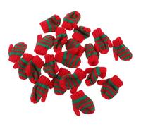 WOONEKY 20pcs Miniature Knit Xmas Gloves for Dollhouse Decoration Realistic Mini Christmas Mittens in Red and Green Tiny Craft Accessories for DIY Holiday Scenes and Party Embellishments