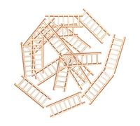 WOONEKY 20pcs Miniature Ladder Set for Doll House Decor Wooden Steps for Mini Garden Fairy Garden Accessories and Photography Props