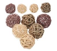 WOONEKY 20pcs Natural Rattan Chew Balls for Small Pets Indoor Outdoor Use Handwoven Willow for Rabbits Hamsters Chinchillas Teeth Grinding and Boredom Relief Lightweight Portable Pet