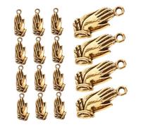 WOONEKY 20pcs Prayer Hands Pendant Charms Vintage Zinc Alloy Jewelry Making Supplies for DIY Bracelets Necklaces Earrings Symbolic Blessing Craft Embellishments