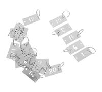 WOONEKY 20pcs Stainless Steel Number Tags with Keychains, Hollowed Metal 1-20, Sturdy Hanging ID Labels for Locker, Cloakroom, and Team Organization
