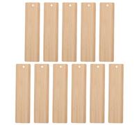 WOONEKY 24Pcs Bamboo Bookmarks 12Cm X 3Cm X 0.2Cm Blank Creative Bamboo Tags with Holes for DIY Crafting and Reading Accessories