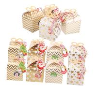 WOONEKY 24pcs Christmas Candy Boxes Paperboard Xmas Treat Packaging Portable Boxes for Candy Cookies Chocolates Festive Holiday Party Favor Storage