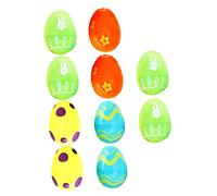 WOONEKY 24Pcs Decorative Easter Eggshell Painted Plastic Easter Eggs Ornaments for Party Decoration Photography Props Festive Home and Office Display Random Color