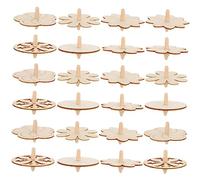 WOONEKY 24Pcs DIY Unfinished Wooden Gyro Set for Creative Hand Spin for Painting and Decoration Educational Wood Tops for Hand Eye Coordination and Motor Skill Development