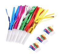 WOONEKY 24PCS Glitter Fringed Party Whistles Noisemakers for Vibrant Blowouts for Birthday Christmas and Wedding Celebrations Fun Party Favors Mixed Colors