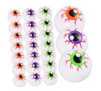 WOONEKY 24pcs Halloween Eyeballs Scary Hollow Plastic Bouncy Balls Colorful Zombie Eye Balls for Party Decorations Cosplay and Halloween Favors