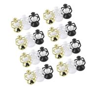 WOONEKY 24pcs Miniature Lantern Ornaments Set Christmas Table Decoration Xmas Mini House Lamps Dollhouse Accessories Black White Gold