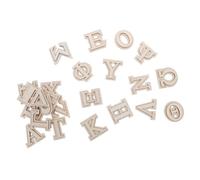 WOONEKY 24pcs Wood Letter Wall Art Home Decor Wooden Alphabet Shapes Wooden Craft Letters Alphabet Wood Double Layer Beige
