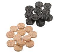 WOONEKY 24pcs Wooden Checkers Pieces Solid Wood Spiral Engraved Board Game Tokens for Chess Backgammon Travel Collectors and Entertainment Enthusiasts