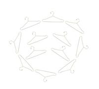 WOONEKY 25Pcs Metal Mini Doll Clothes Hangers for Dollhouse Sturdy Gold Coat Rack for Mini Skirts and Doll Clothes Storage Organizer