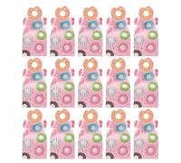 WOONEKY 25pcs Pink Doughnut Printed Paper Cake Boxes Set Handle, Wedding Party Cake Storage Boxes, European Style Sweet Treat Packaging