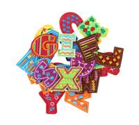 WOONEKY 26pcs Colorful Alphabet Embroidered Cloth Patches Stickers for Sewing Clothes Bags DIY Personalization Soft Applique Letters for Jackets Skirts