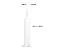 WOONEKY 2Pcs 300Ml White Refillable Caulking Sealant Tubes for Tile Grout and Household Repairs, Plastic Empty Caulk Tubes Reusable Design for Precise Sealant Application