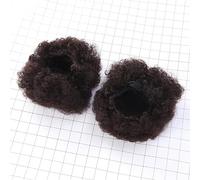 WOONEKY 2pcs African American Afro Short Curly Puff Ponytail Extension for Women Hair Bun Wrap Drawstring Ponytail Afro Hair Extension