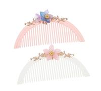 WOONEKY 2pcs Ancient Chinese Hair Decor Combs Handmade Headdress Comb for Women Wedding Accessory Decorative Hair Random Color