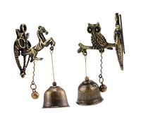 WOONEKY 2pcs Animal Door Bell Delicate Practical Shopkeeper Door Chime Sturdy Metal Shop Bell Decorative Use