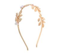 WOONEKY 2pcs Baroque Gold Pearl Headbands with Leaf Design Durable Wedding Hair Crown Accessories for Brides Bridesmaids Formal Womens Headpieces for Special Occasions