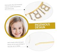 WOONEKY 2pcs Birthday Rhinestone Headbands Sparkly Hair Accessories for Women Smooth Non Damaging Texture for Birthday Parties and Daily Wear Gold Silver Colors