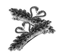 WOONEKY 2Pcs Black Swan Hair Clips Elegant Rhinestone Barrettes with Spring Mechanism for Women Versatile Accessories for Half Up Styles and Intricate Hairdos