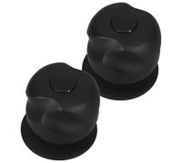 WOONEKY 2pcs Black Zinc Alloy Faucet Hand Wheel Pair for Shower Valve | Screw, Tool Free Installation, Anti Slip Textured Finish, Smooth Turning Control for DIY Home Projects