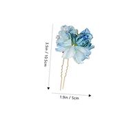 WOONEKY 2pcs Blue Flower Hair Fork Headdress Floral Hair Accessories Wedding Hairpins for Brides Bridesmaid Wedding Headband
