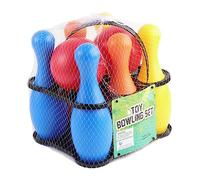 WOONEKY 2pcs Bowling Set with Balls Plastic Pins and Storage Rack Height Bowling Game for Childrens Outdoor Sports and Parent Entertainment for Beginners