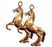 WOONEKY 2pcs Brass Horse Keychain Pendants Solid Horse Statue Charms Hanging Decor for Keys Practical and Elegant Key Holder Accessories