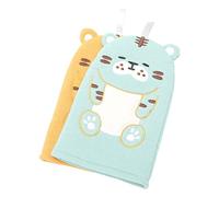 WOONEKY 2PCS Cartoon Tiger Bath Mitts for Kids Gentle Cleansing Towels for Bath Cute Animal Design for Boys and Girls