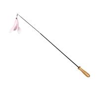 WOONEKY 2pcs Cat Teasing Stick Set with Carbon Fiber Rods and Retractable Solid Wood Handles, Interactive Pet Teaser Toys for Indoor Play, Kitten and Cat Entertainment (blue Pink