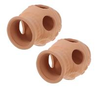 WOONEKY 2pcs Ceramic Aquarium Hideaway Decor for Fish Tank, Decorative and Safe Fish Breeding Cave Ornament Suitable for Aquarium and Shrimp Farming
