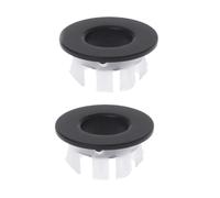 WOONEKY 2Pcs Ceramic Basin Sink Overflow Ring Cover Sink Hole Overflow Caps for Bathroom Washbasin Vintage Black Accessories Replacement