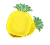 WOONEKY 2pcs Ceramic Pet Bowl Guinea Pig Feeder Pineapple Shape Leakproof for Hamsters Rabbits