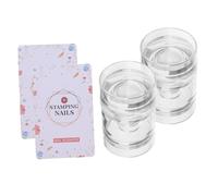 WOONEKY 2pcs Clear Silicone Nail Art Stamper for French Manicure Transparent Jelly Stamping Tool with Precise Nail Transfer Printing Steel Plate Soft Flexible Printer for DIY Manicure and
