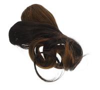 WOONEKY 2pcs Curly Bangs Hair Women Wig Accessory Fake Bangs for Long Wig Deep Light