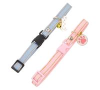 WOONEKY 2Pcs Cute Cartoon Cat Collar Adjustable Breakaway Pet Neckwear for Dogs Kittens Lightweight Cotton Design Festive Accessories for Cats and Dogs