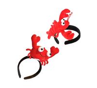 WOONEKY 2Pcs Cute Crayfish and Lobster Cloth Headbands Adorable Cartoon Hairbands for Party Cosplay Costume Accessory Non-slip Headwear for Halloween Mardi Gras