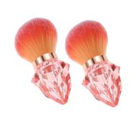 WOONEKY 2pcs Diamond Shape Nail Art Dusting Brush Pink Large Head Dust Collector for Nails Efficient Hand Scrubber Cleaner Tool for Women