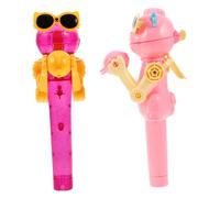 WOONEKY 2pcs Dinosaur Lollipop Holder with Interactive Robot Design Realistic Dinosaur Movements Candy Container for Party Favors and Collectors Stick Holder for Boys