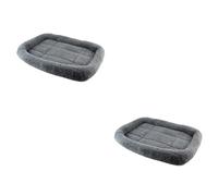 WOONEKY 2pcs Dog House Bed Comfortable Pet Plush Bed Waterproof Bottom (grey S)