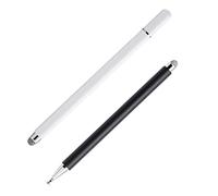 WOONEKY 2pcs Dual-end Stylus Pens for Touch Screens Universal Capacitive Pen Set for Smartphones and Tablets White Black Color Precision Writing Tool