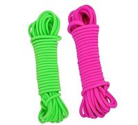 WOONEKY 2pcs Elastic Jump Rope Meters Durable Rubber Band Skipping for Boys Outdoor School Exercise Green and Rosy