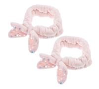 WOONEKY 2pcs Elastic Spa Hair Bands Sequins Wash Face Hair Scrunchies Band Knotted Headbands Girls